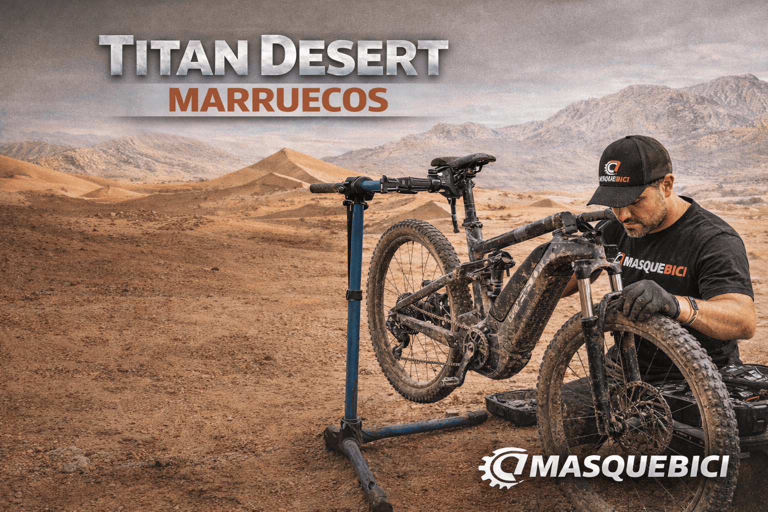 Servicio de mecánica E-Bike en la Titan Desert Marruecos